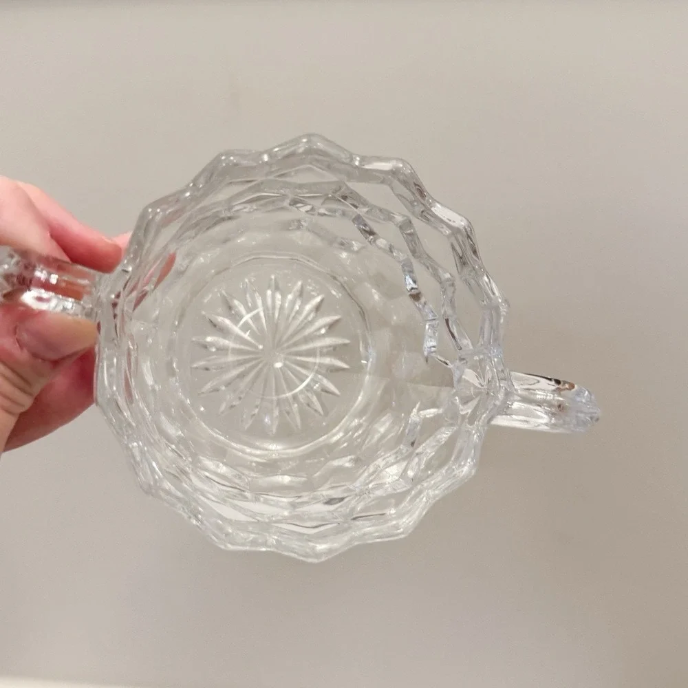 Fostoria‎ American Clear Glass Cubed Open Sugar Bowl 2 Handles 3-1/4